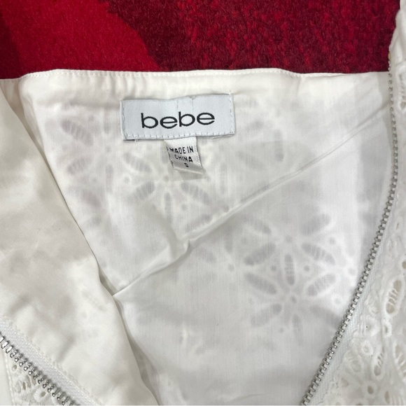 BEBE White Corset Top Size Small Eyelet Design y2k - Picture 4 of 7